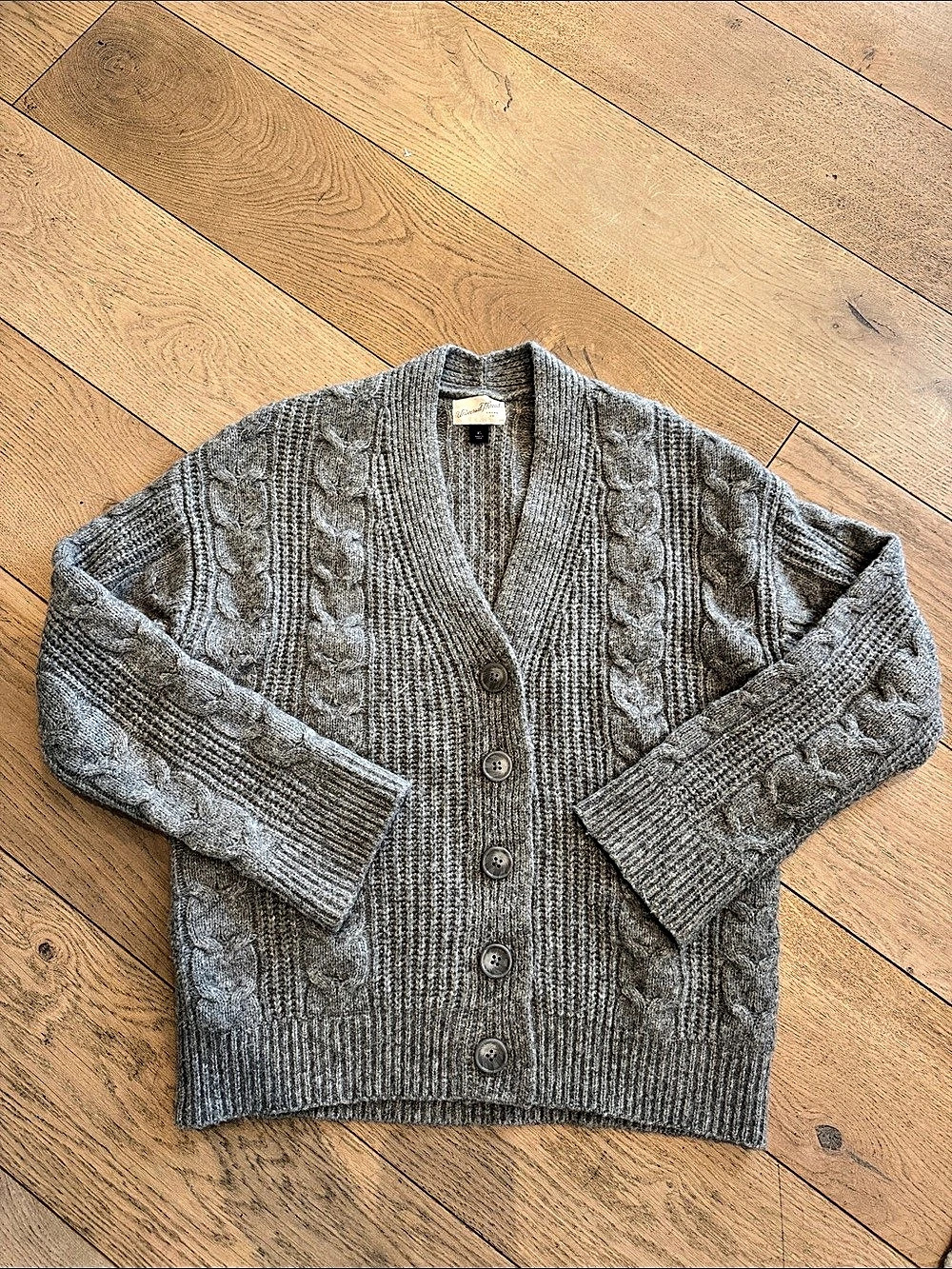 Universal Thread Cable Knit Cardigan Gray Size XS Like New